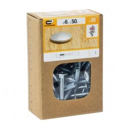 Bullone con dado e rondelle M6 (2 pezzi) 2 x M6 x 50 mm