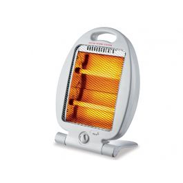 Stufa Al Quarzo 800W, 2 Livelli Di Potenza, Sistema Anti-ribaltamento, Base Ripiegabile, Grigia
