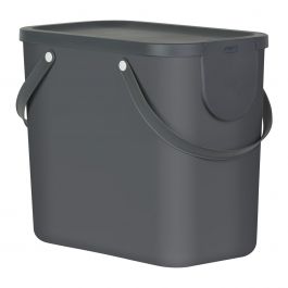 M-Home ECOBIN 25 – Pattumiera Per Raccolta Differenziata 25L – Grigio Metallo Con Coperchio Giallo – 21,5x36x51 Cm - 2